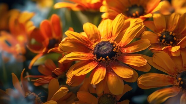 Una foto macro de una flor en verano