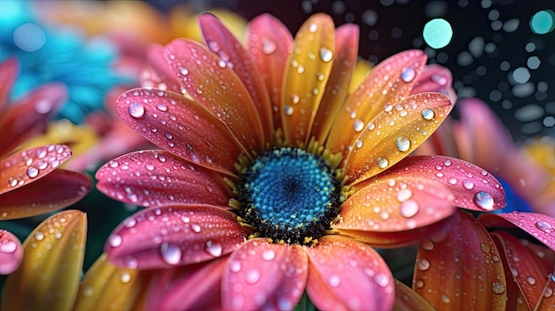 Una foto macro de una flor en verano