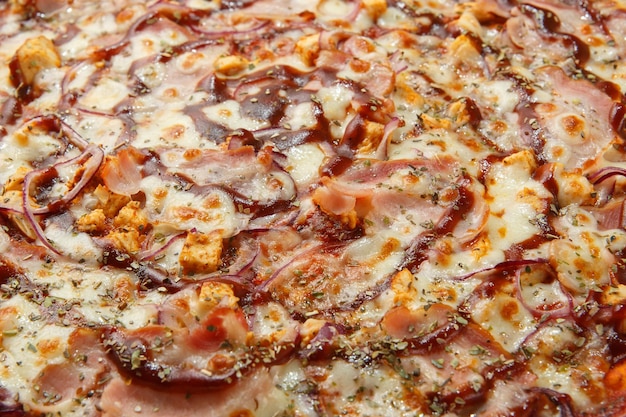 Foto de macro de fondo de pizza de pizza italiana