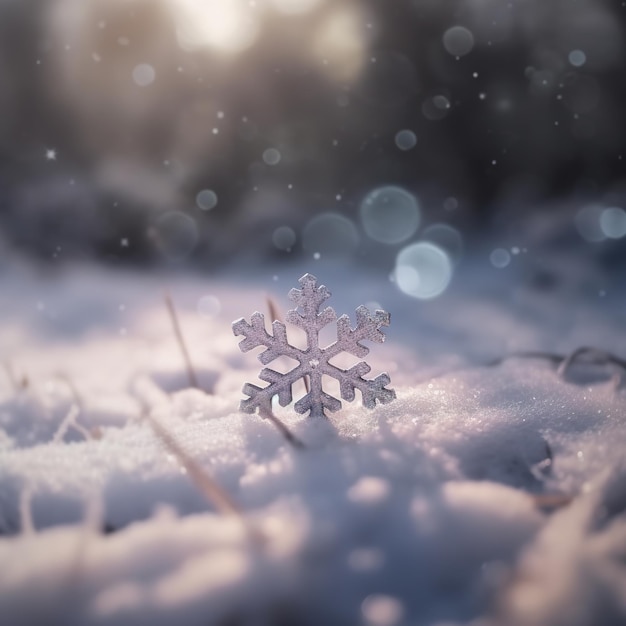 foto macro fria e sonhosa de um floco de neve