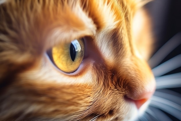 Foto macro de un gato con hermosos ojos