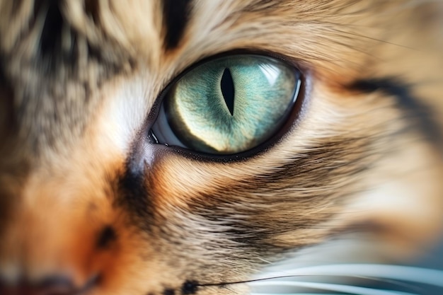 Foto macro de un gato con ojos hermosos