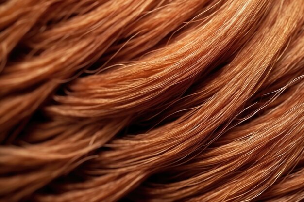 Foto foto macro de mechones de cabello natural para pelucas creadas con ia generativa