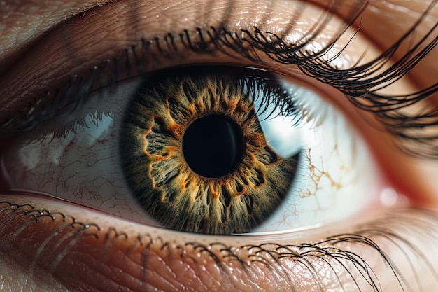 foto macro del ojo humano de cerca
