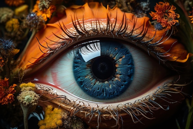 foto macro de un ojo surrealista