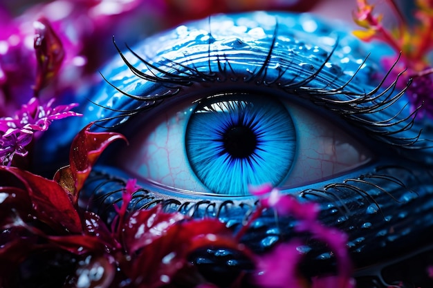 foto macro de un ojo surrealista