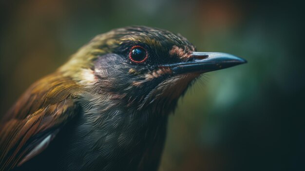 Foto macro de un pájaro pequeño