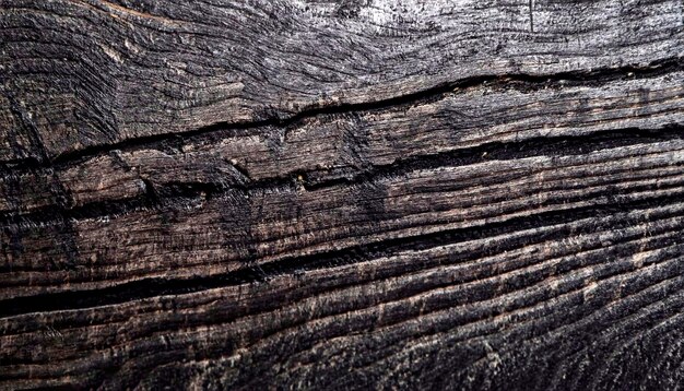 foto macro de la superficie de madera negra con textura de madera