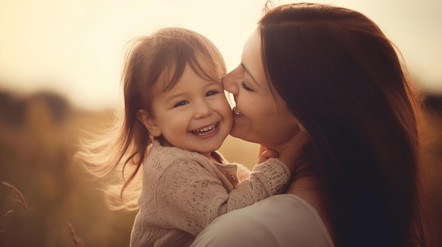 foto de la madre y el niño felices