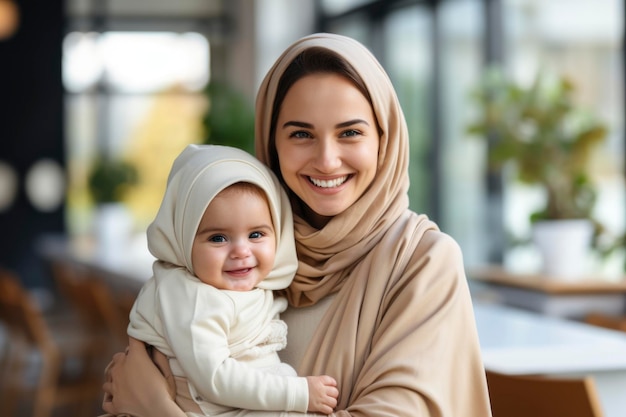 Foto de la madre que trabaja