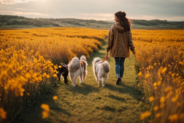 Foto Mädchen mit Hund