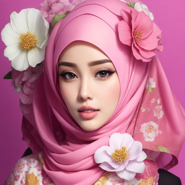 Foto-Magazin Schönheit Anzeige Stil Hijab Blume 10