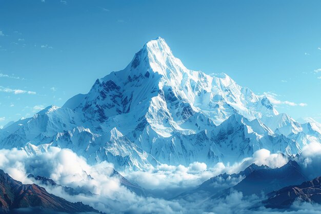 Una foto de una majestuosa cordillera con sus picos cubiertos de nieve