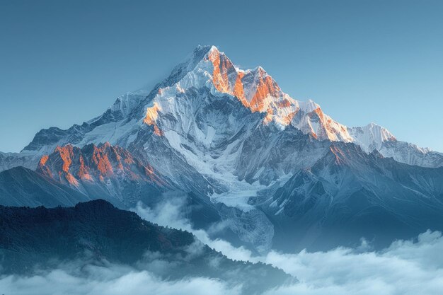 Una foto de una majestuosa cordillera con sus picos cubiertos de nieve