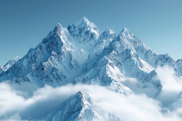 Una foto de una majestuosa cordillera con sus picos cubiertos de nieve