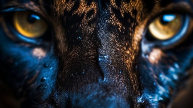 Foto majestuosos grandes gatos en la naturaleza mirando fijamente