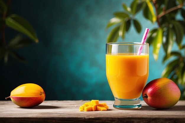 Foto Mango-Saft und Mango auf einem Tisch