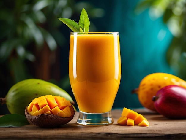 Foto Mango-Saft und Mango auf einem Tisch