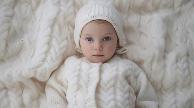 Una foto de una manta de bebé tejida a mano