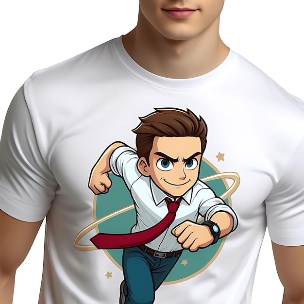 Foto de maqueta de camiseta blanca simple para hombres generada por ai