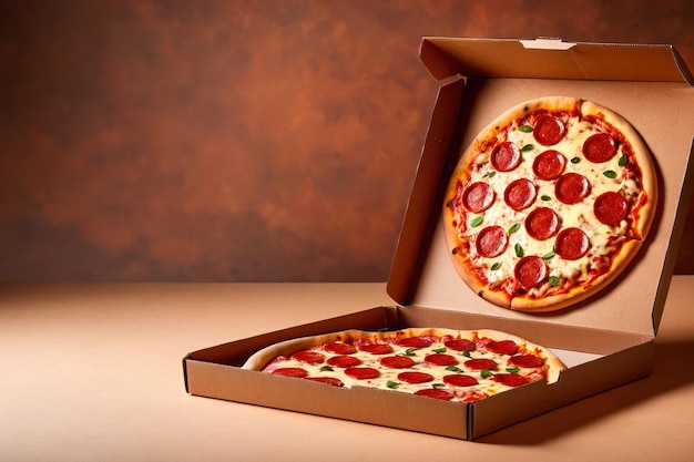 Foto de maquete de embalaje de producto de la sesión de fotos publicitarias del estudio de cajas de pizza