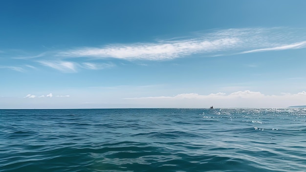 Foto de mar con cielo azul generada por ai