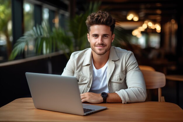 Foto masculina independiente para página de destino IA generativa