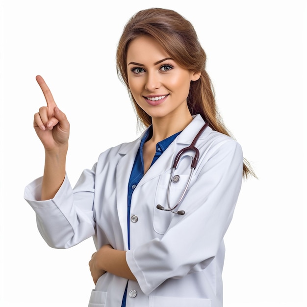 foto médica médica em uniforme médico com estetoscópio cruzando os braços no peito sorrindo