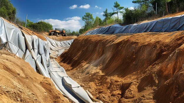 Una foto de las medidas de control de la erosión en el sitio de construcción