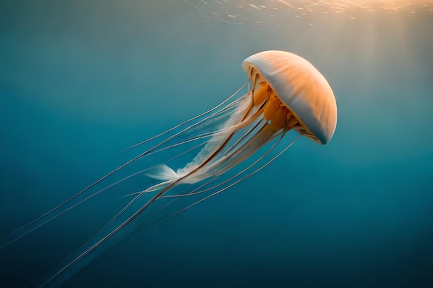 Foto medusas en el agua de