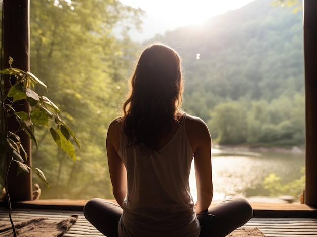 Foto: Menschen, die Yoga meditieren und einen gesunden Lebensstil praktizieren