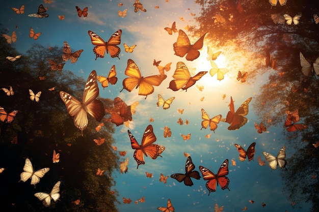 Foto de la migración de las mariposas