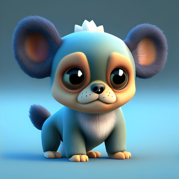 foto de mini perro estilo pixar 3d