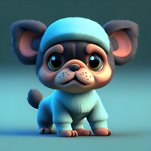 foto de mini perro estilo pixar 3d