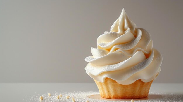 Foto minimalista que muestra la armoniosa mezcla de pasteles y una deliciosa crema batida