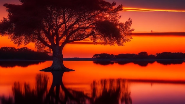 Foto mit Blick auf den Sunset Lake