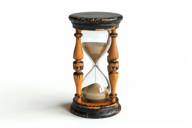 Foto mit einer Sanduhr auf einem weißen, isolierten Hintergrund ar 32 v 6 Job-ID 09db9e815cfc47d991cc9c449a0c0de2