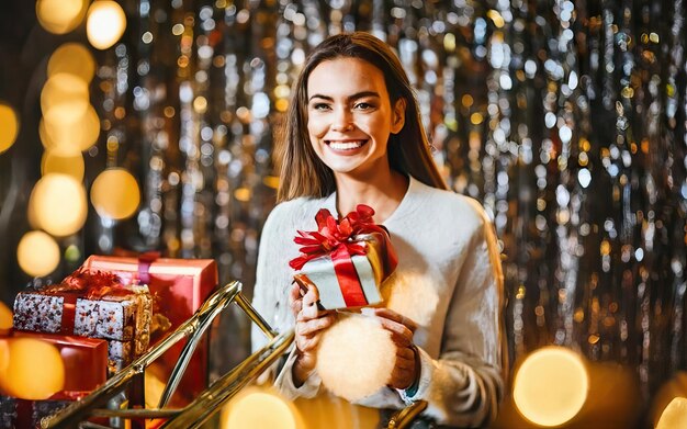 Foto mit Geschenken in verschiedenen Farben