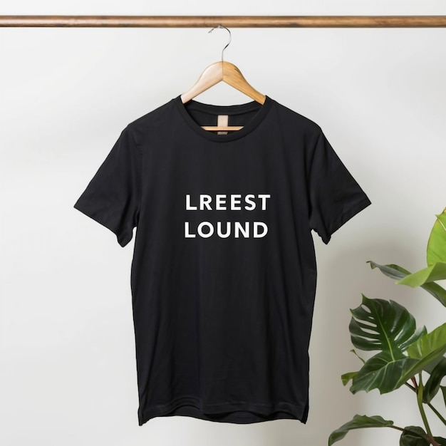 Foto-Mockup-Design von schwarzem T-Shirt