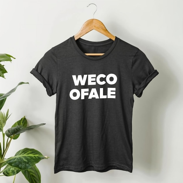 Foto-Mockup-Design von schwarzem T-Shirt