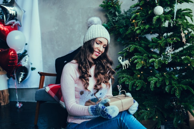 Foto de moda de Navidad de niña hermosa