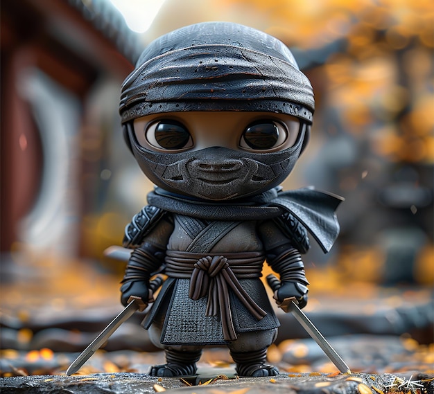 una foto de un modelo de personaje de dibujos animados mini ninja