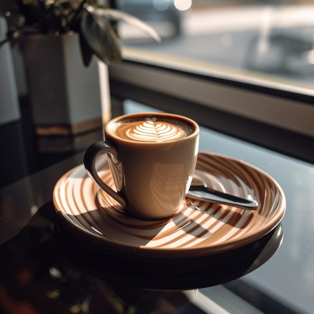 Foto moderna de uma xícara de café delicioso