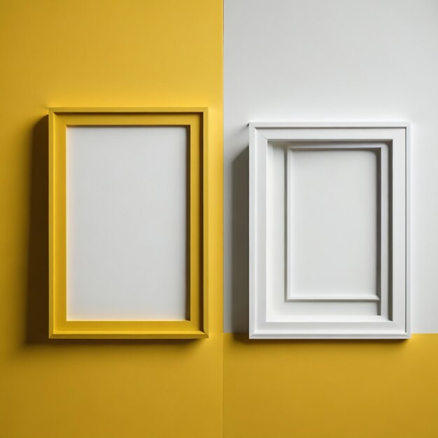 foto molduras vazias minimalistas com fundo bicolor