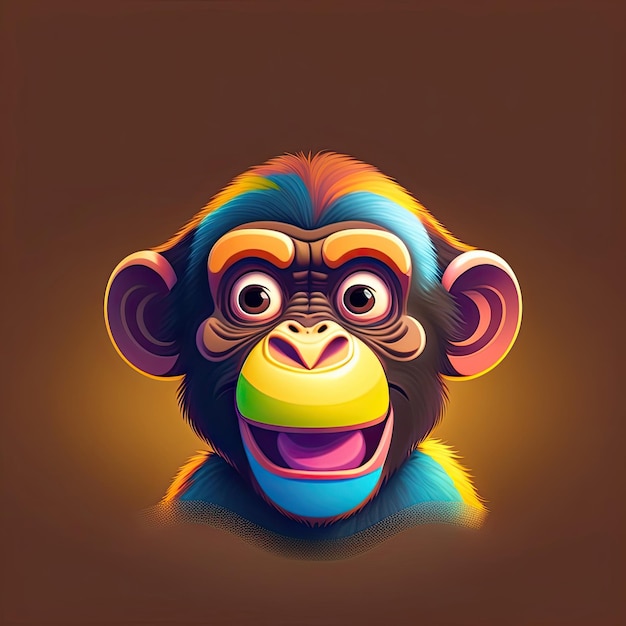 una foto de un mono con una gran sonrisa en la cara.