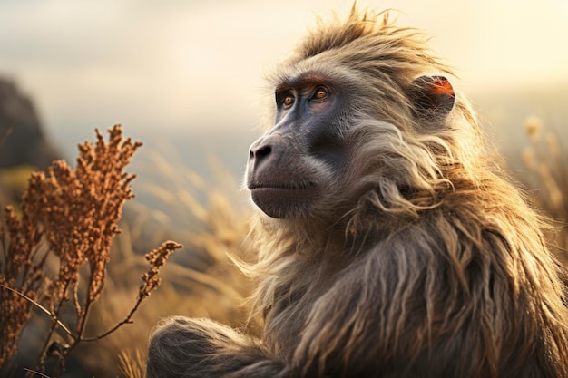 Foto foto de un mono en su hábitat natural