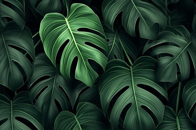 Foto Monstera Blatt Luxus soziale Medien Banner tropischer Dschungel Hintergrund