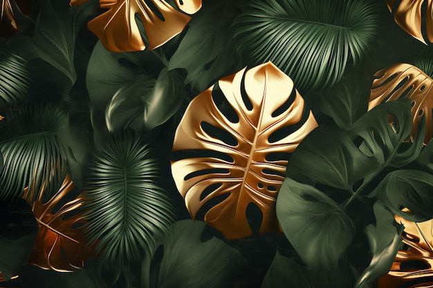 Foto Monstera Blatt Luxus soziale Medien Banner tropischer Dschungel Hintergrund