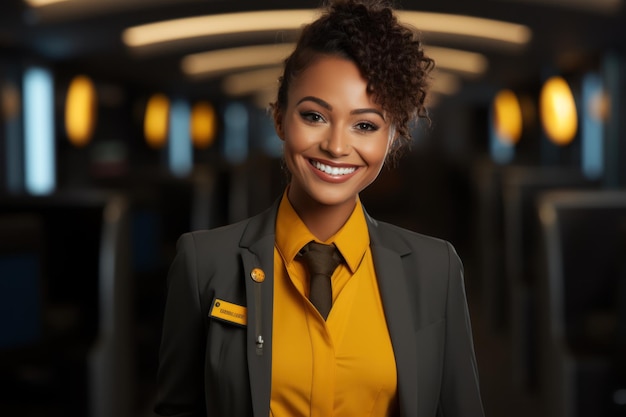 foto mostrando uma bela representante feminina da companhia aérea