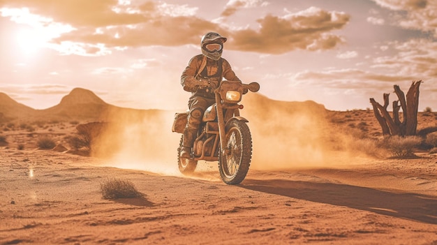 foto motociclista montado em motocross fazendo uma corrida em uma pista de terra